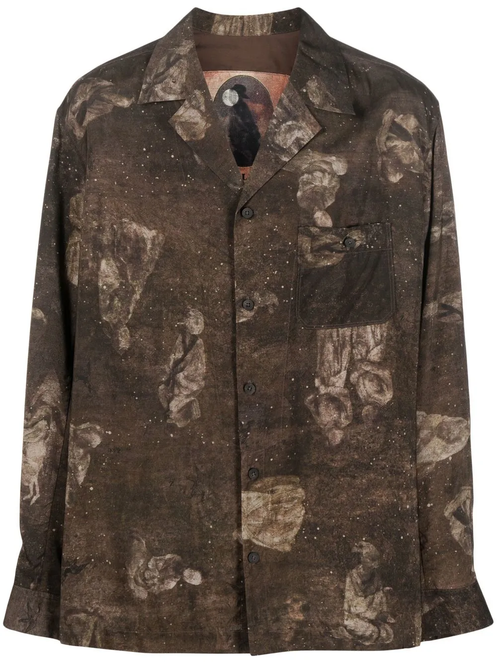 

Ziggy Chen printed button-up shirt - Brown