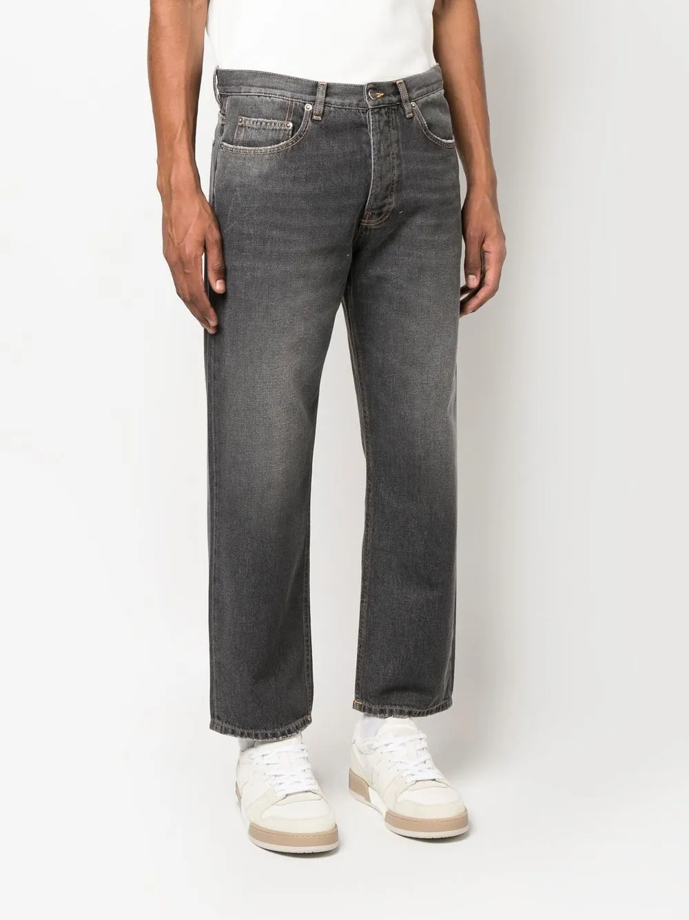 Golden Goose Stonewashed Effect Loose Skate Fit Cory Jeans 20cm In Black