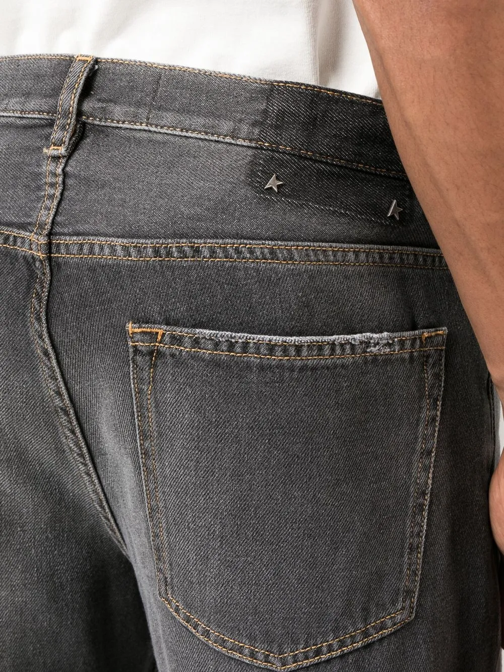 Golden Goose Stonewashed Effect Loose Skate Fit Cory Jeans 20cm In Black