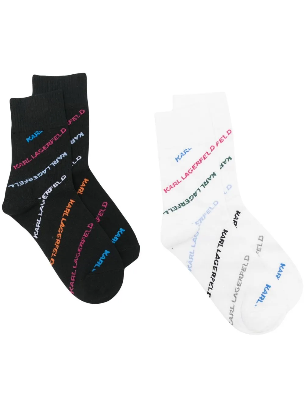 

Karl Lagerfeld 2 pack logo embroidered socks - Black