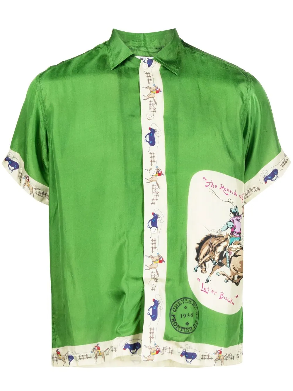 

BODE button-down silk shirt - Green