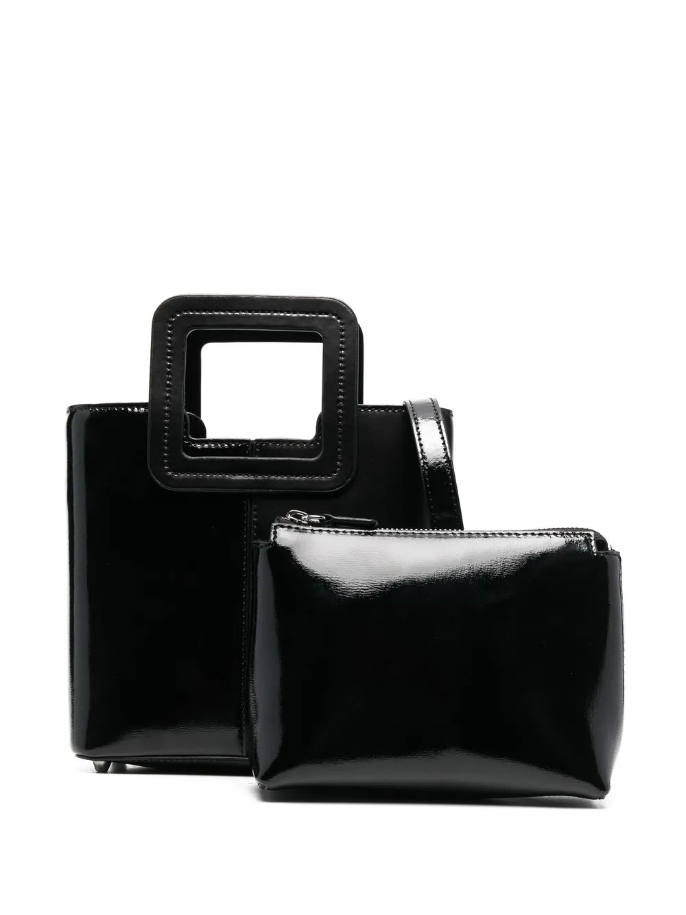 

STAUD patent-leather tote-bag - Black