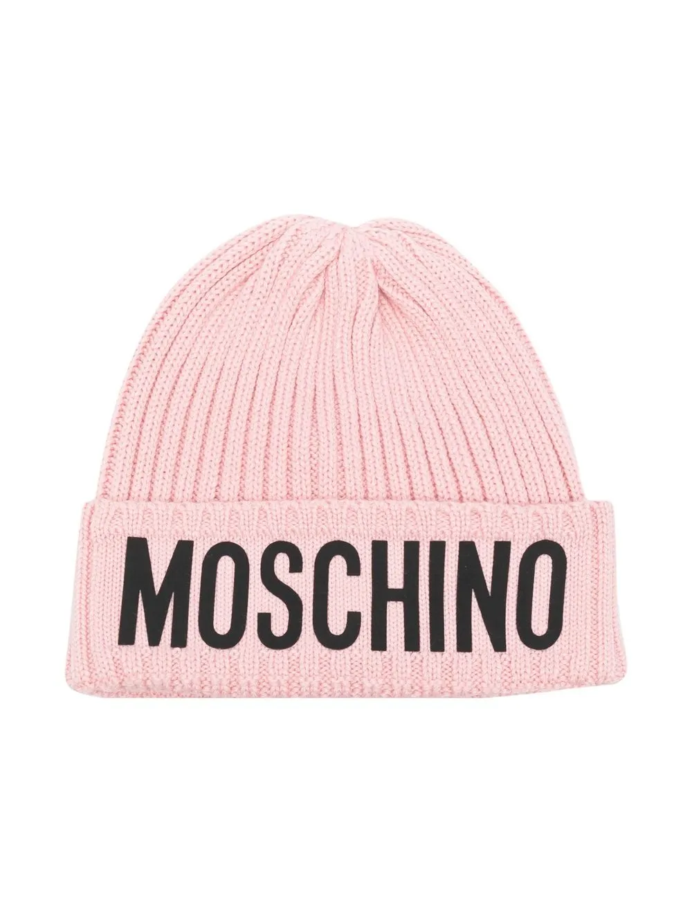 

Moschino Kids gorro tejido de canalé - Rosado