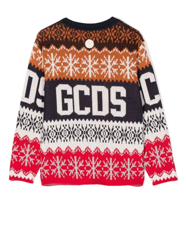 Gcds Kids インターシャニット セーター | ブルー | FARFETCH JP