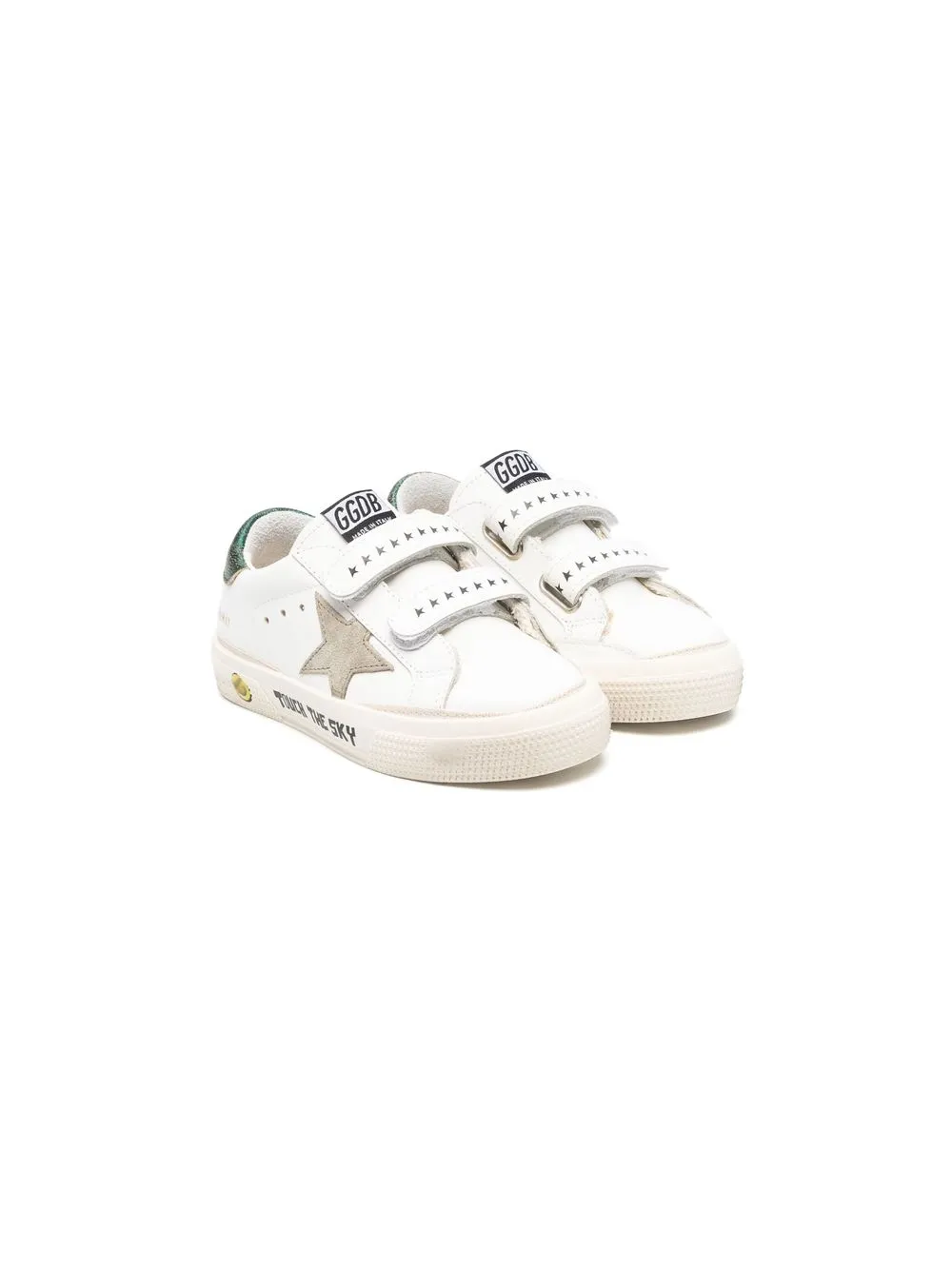 

Golden Goose Kids tenis con cierre autoadherente y parche del logo - Blanco