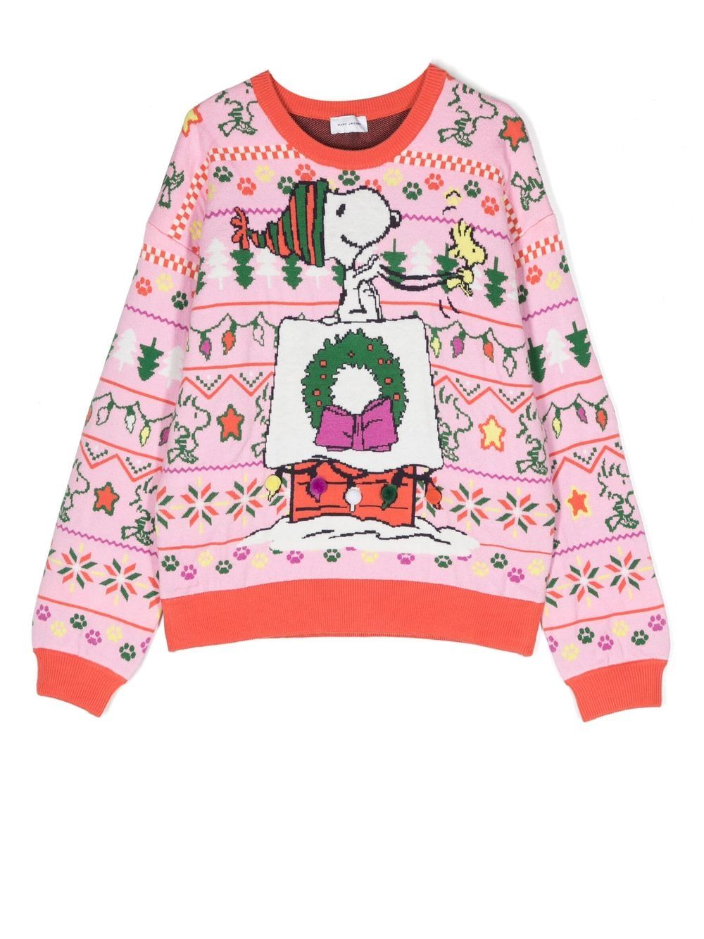 Marc Jacobs Kids TEEN Snoopy intarsia-knit jumper - Pink