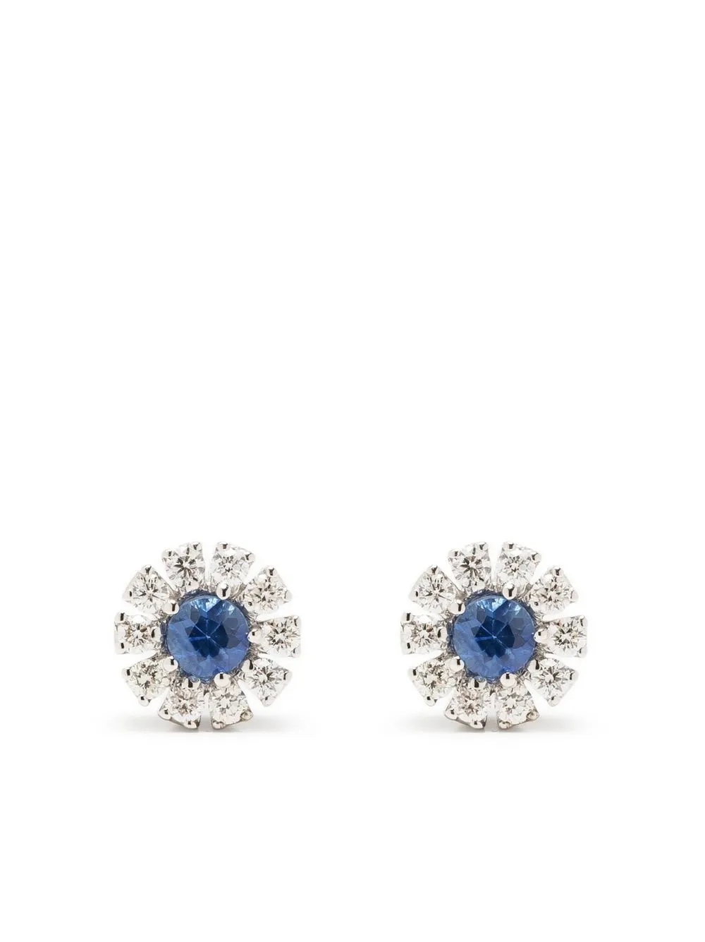 

Damiani 18kt white gold Margherita diamond and sapphire stud earrings - Silver