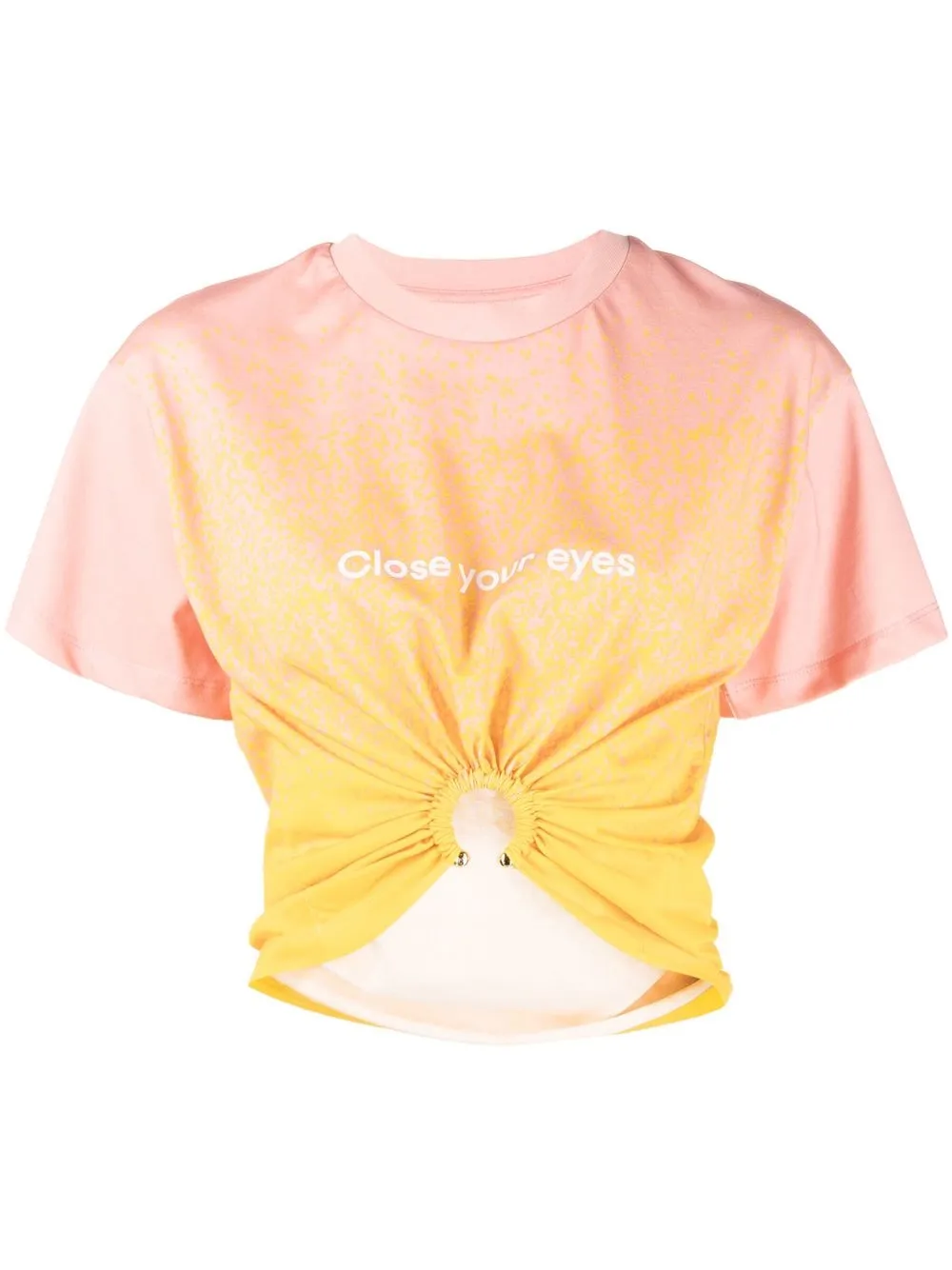 

Paco Rabanne tie-dye print cropped T-shirt - Pink