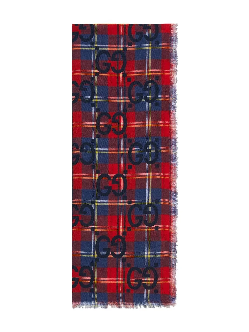 Gucci GG Supreme Tartan Scarf Farfetch
