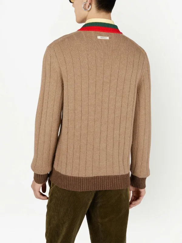 Gucci Web Stripe ribbed-knit Cardigan - Farfetch