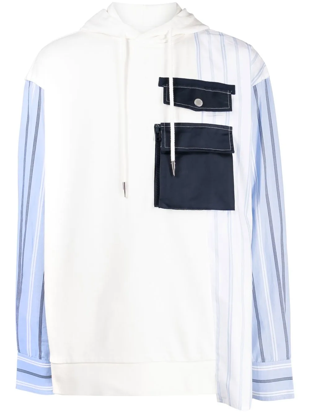 

Feng Chen Wang hoodie con diseño patchwork - Blanco