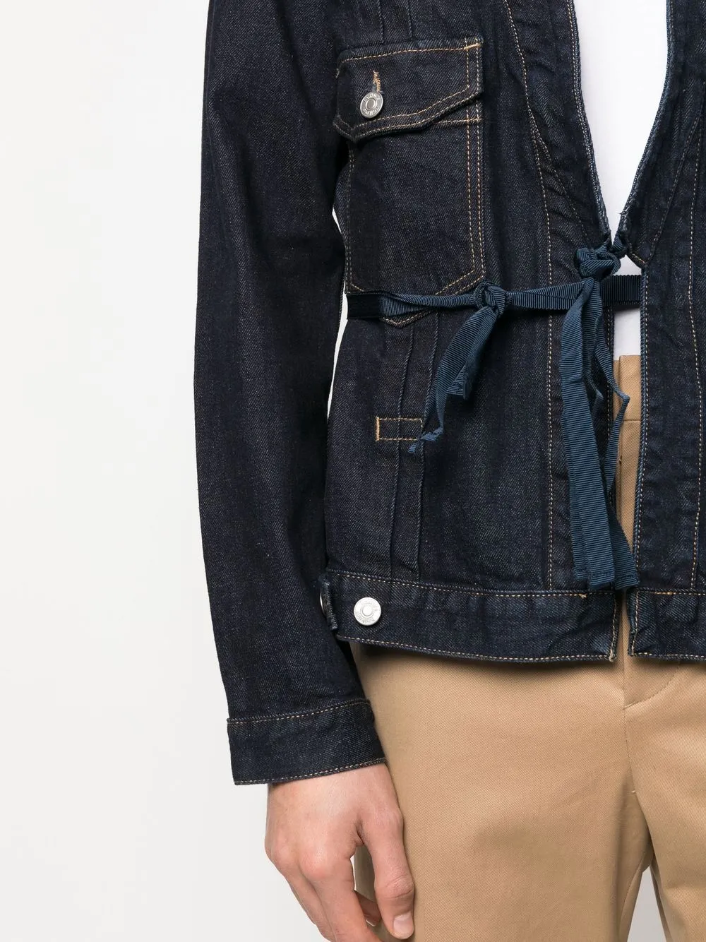 Haikure tiedwaist Denim Jacket Farfetch