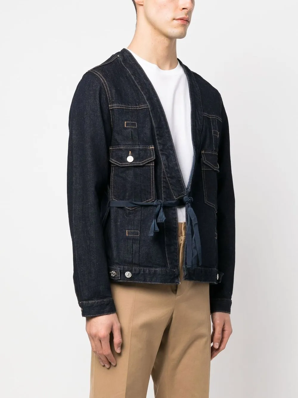 Haikure tiedwaist Denim Jacket Farfetch