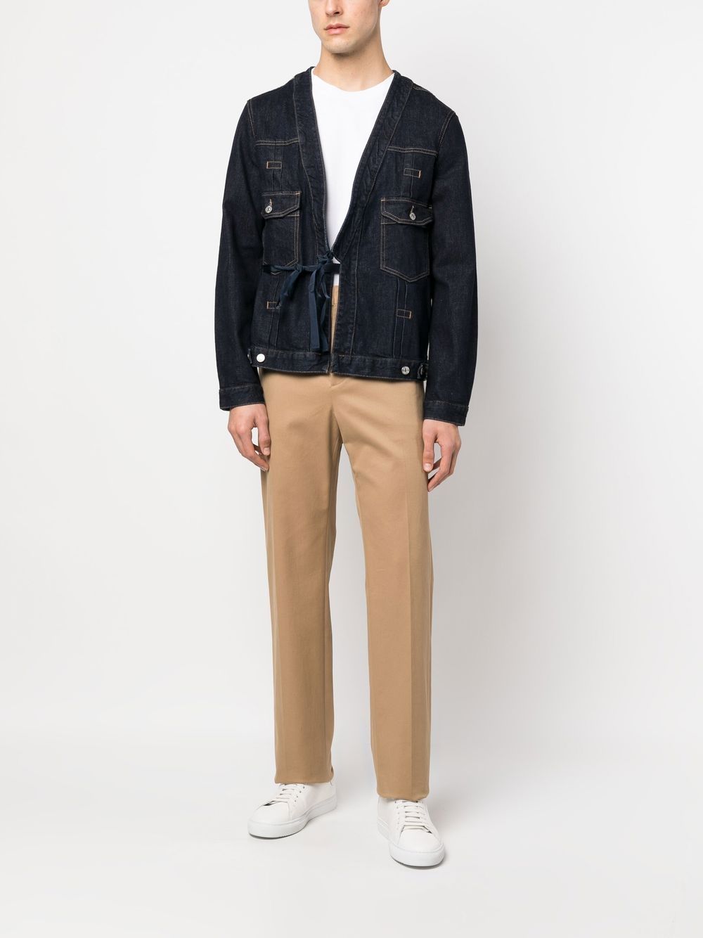 Haikure tied-waist Denim Jacket - Farfetch