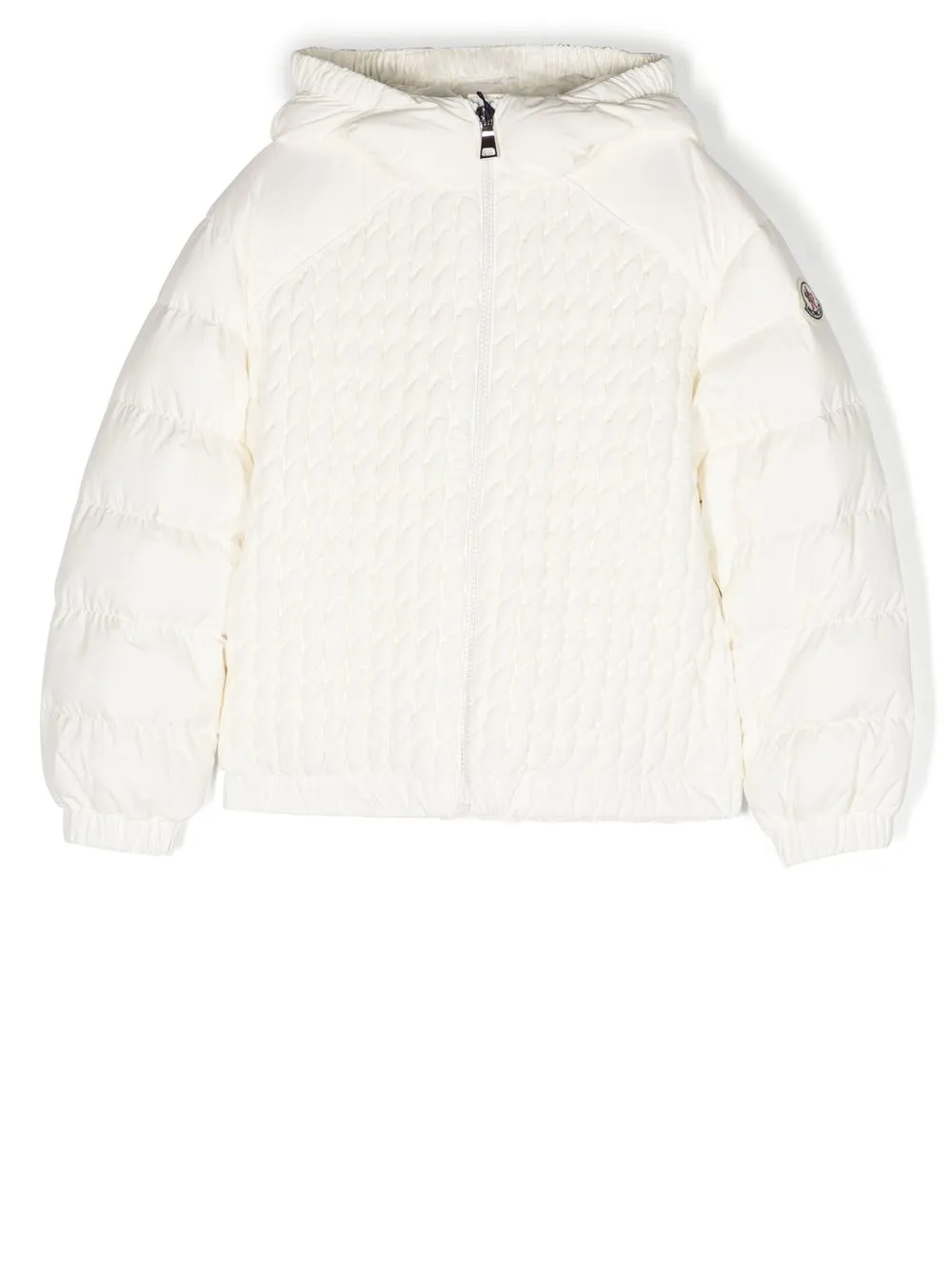 

Moncler Enfant chamarra capitonada con logo - Blanco