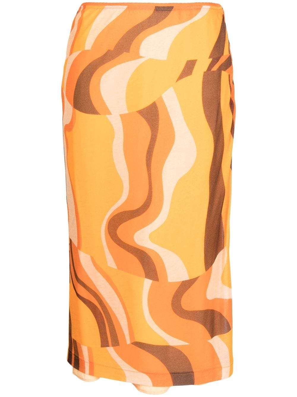 Mirren abstract-pattern midi skirt