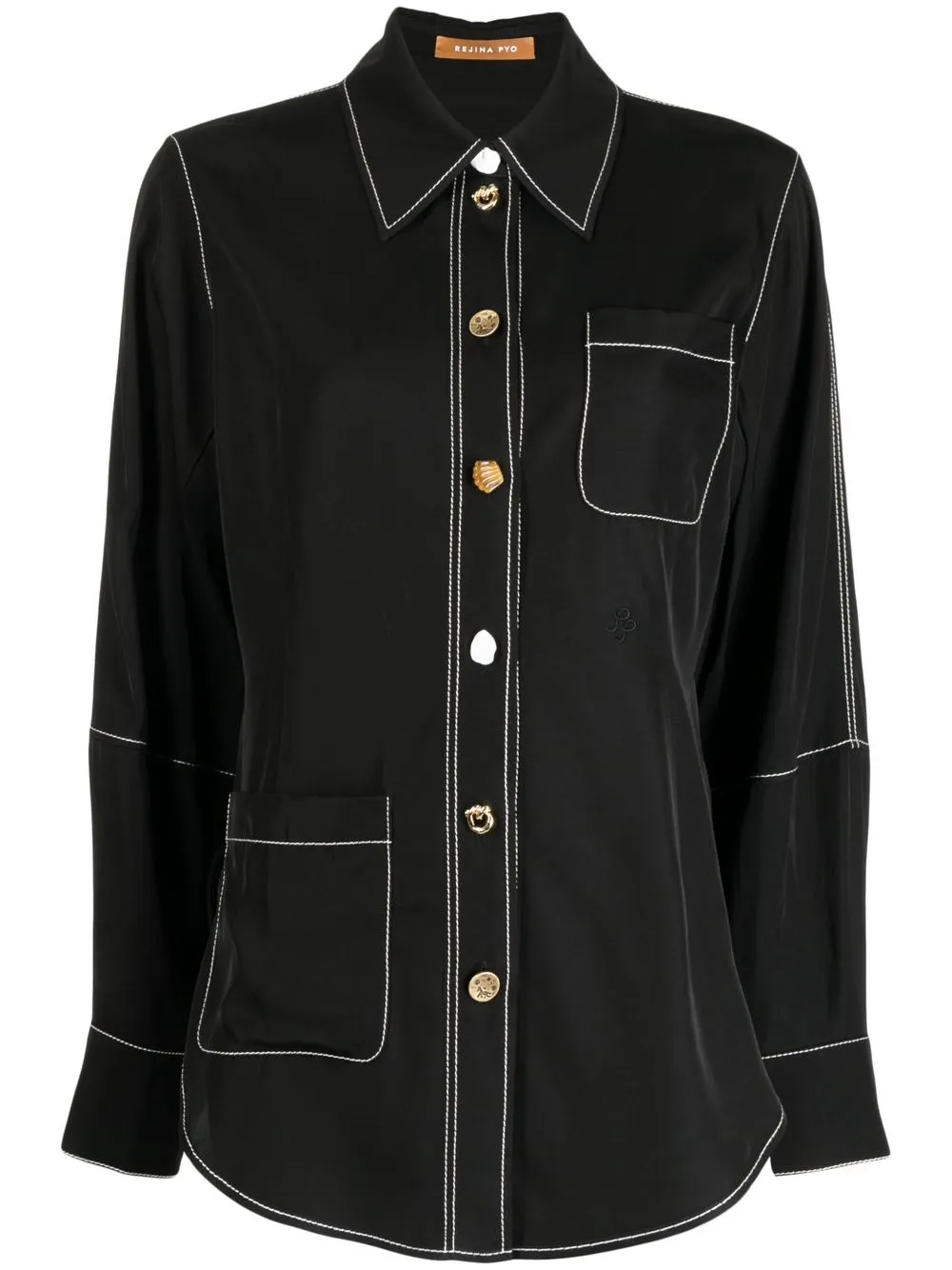 

Rejina Pyo Eris tonal-stitch shirt - Black