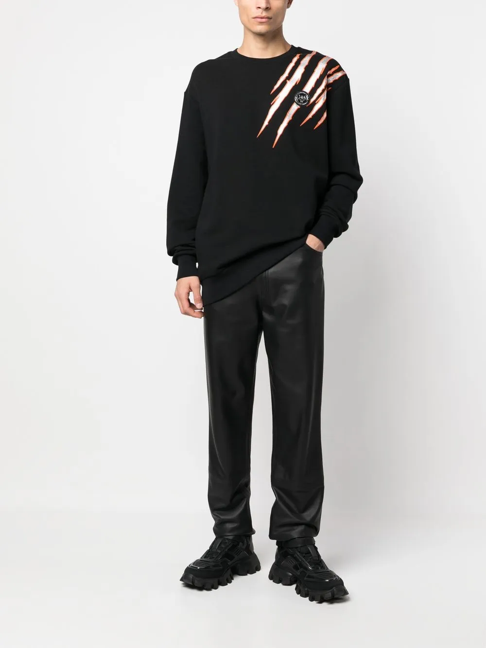 Plein Sport scratch-print crew neck sweatshirt | Sweatshirts | Image 2