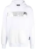 Plein Sport logo-print pullover hoodie - White