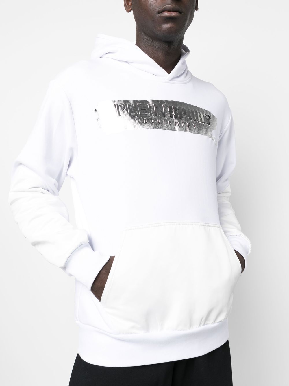 Shop Plein Sport Logo-print Pullover Hoodie In White