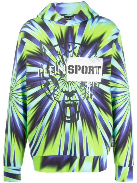 Plein Sport tie dye-print pullover hoodie