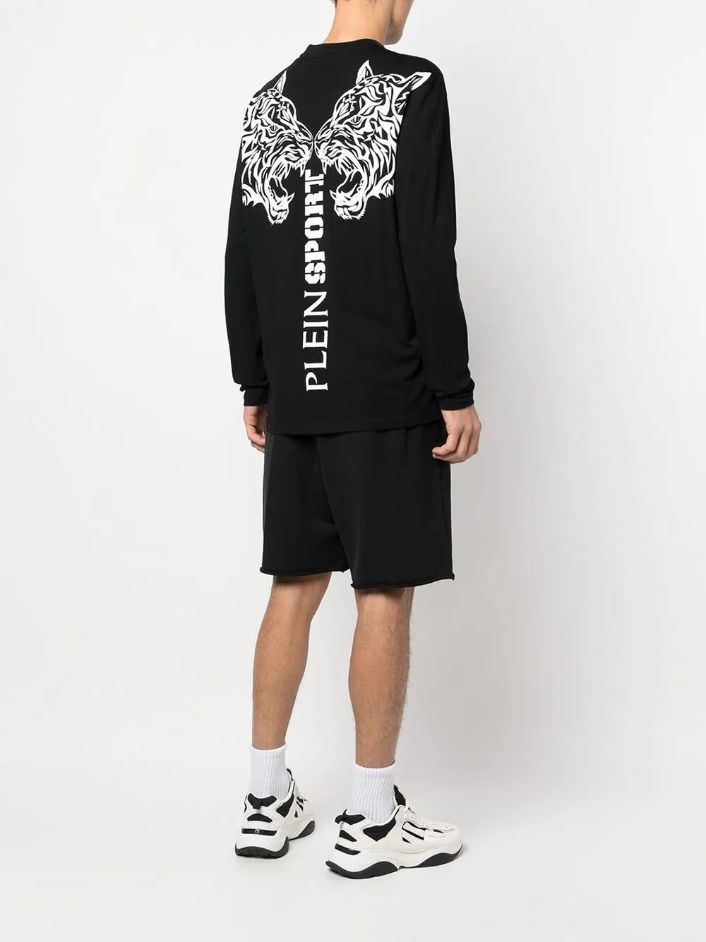 Plein Sport Sweater met tijgerprint - Zwart