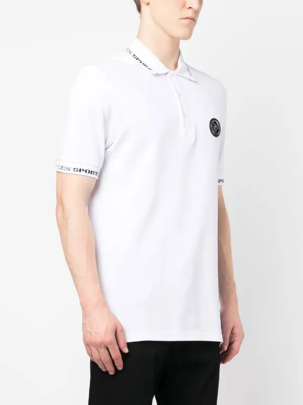 Plein Sport logo-patch short-sleeved Polo Shirt | White