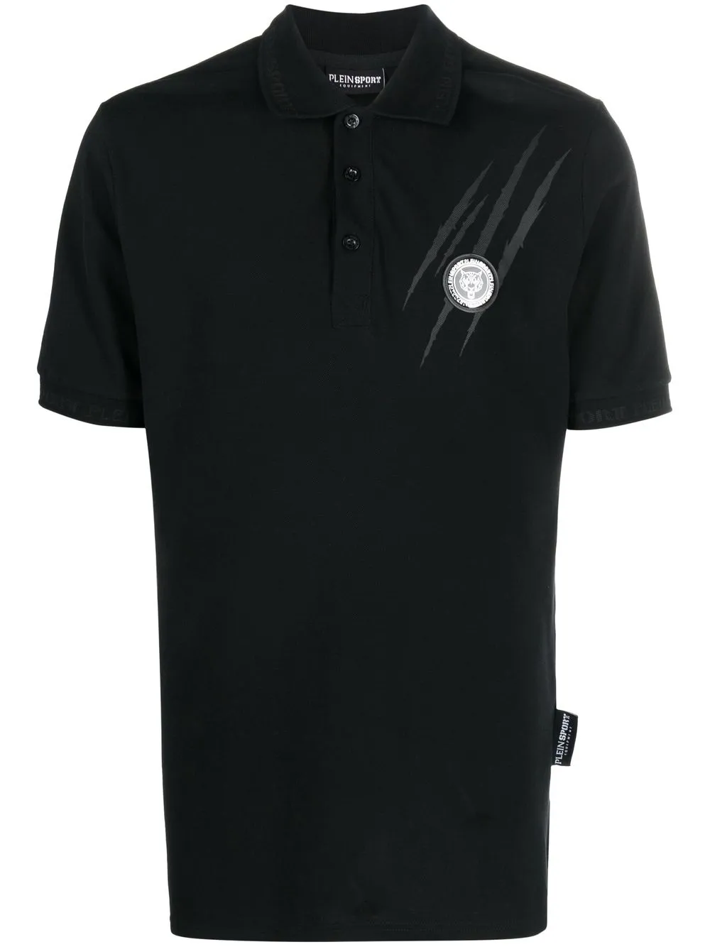 

Plein Sport playera tipo polo con estampado de rasguño - Negro