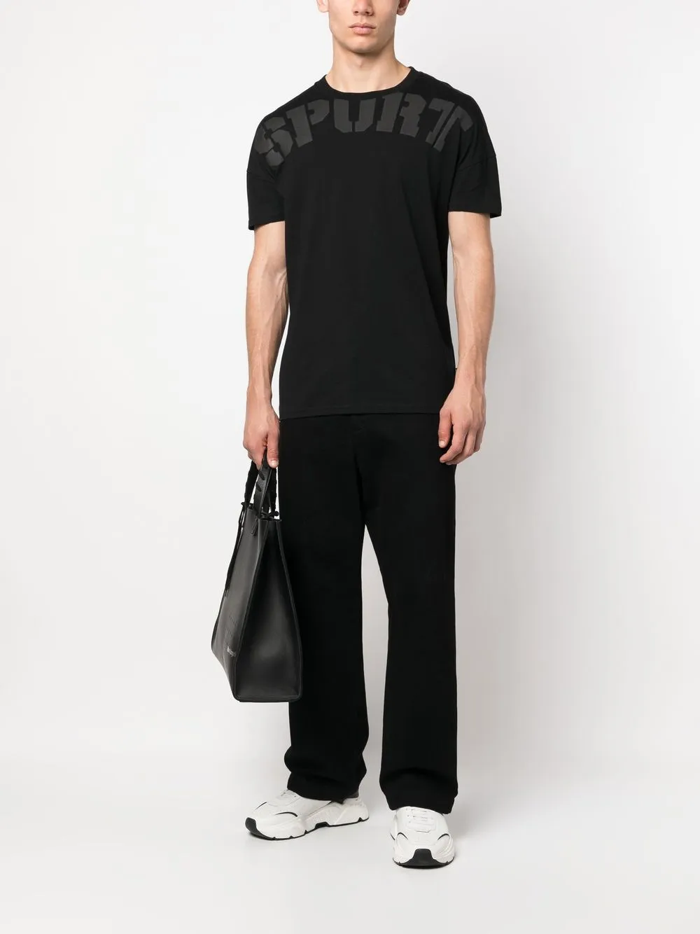 Plein Sport T-shirt met logoprint - Zwart