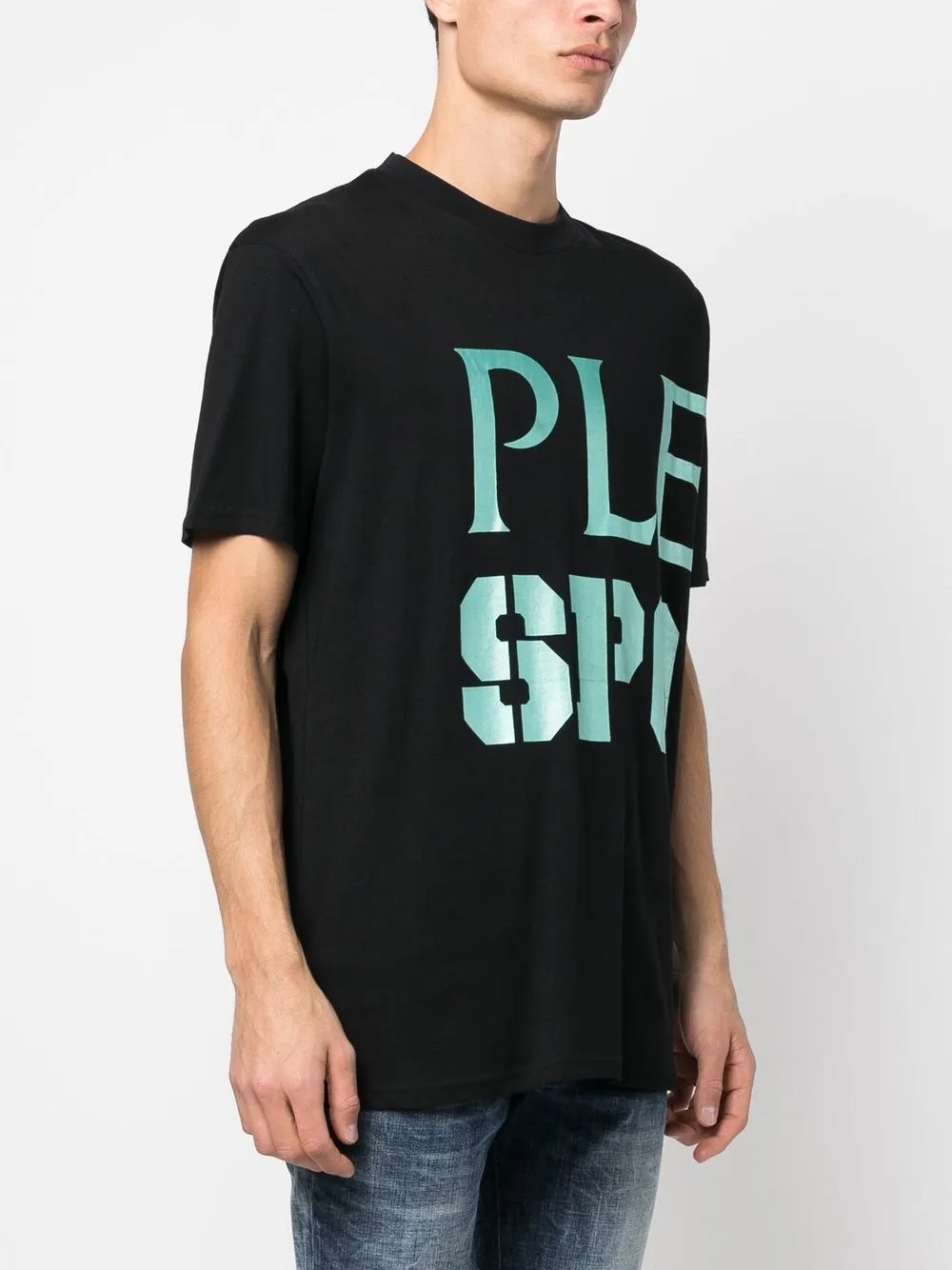 Plein Sport T-shirt met logoprint Zwart