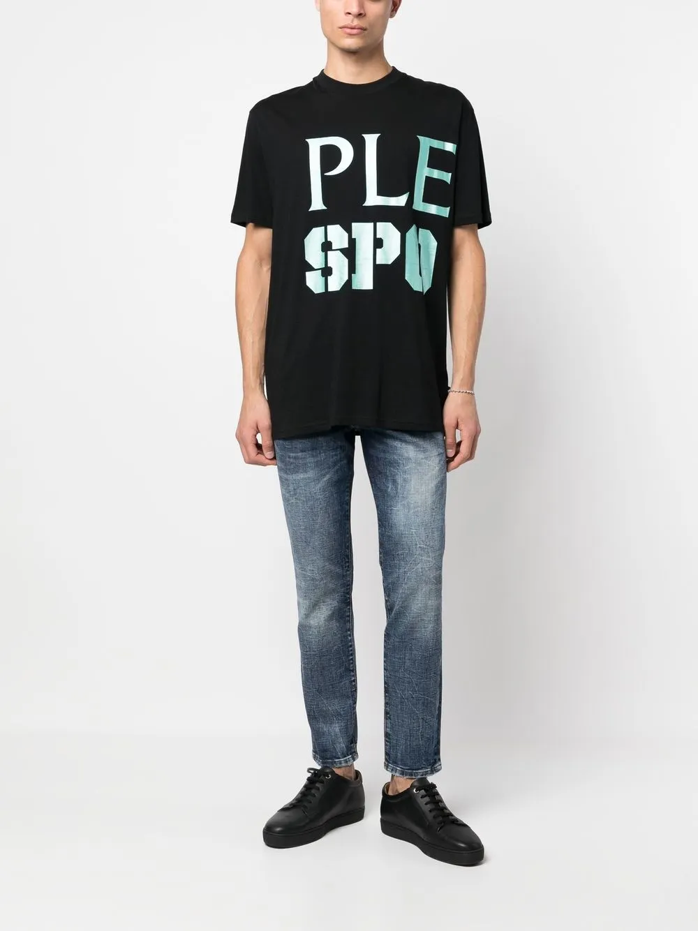 Plein Sport T-shirt met logoprint Zwart