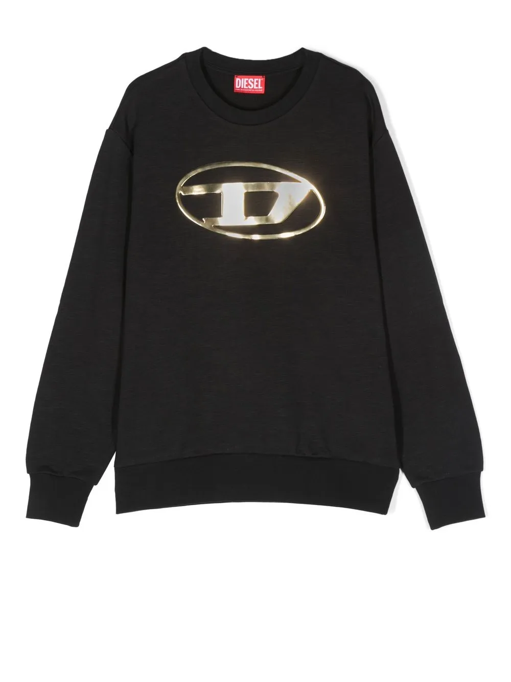 

Diesel Kids sudadera con placa del logo - Negro