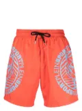Plein Sport Tiger logo-print swim shorts - Orange