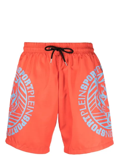 Plein Sport Tiger logo-print swim shorts