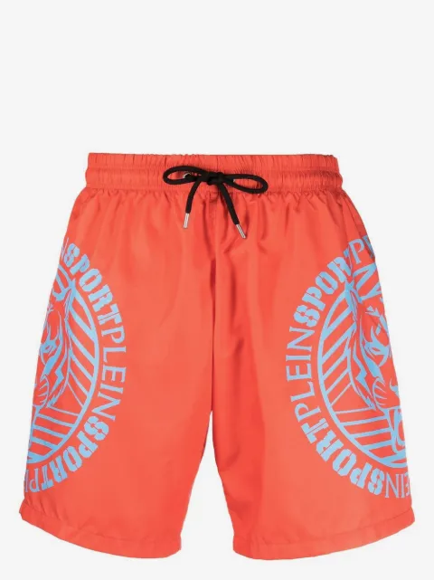 Plein Sport Tiger logo-print swim shorts