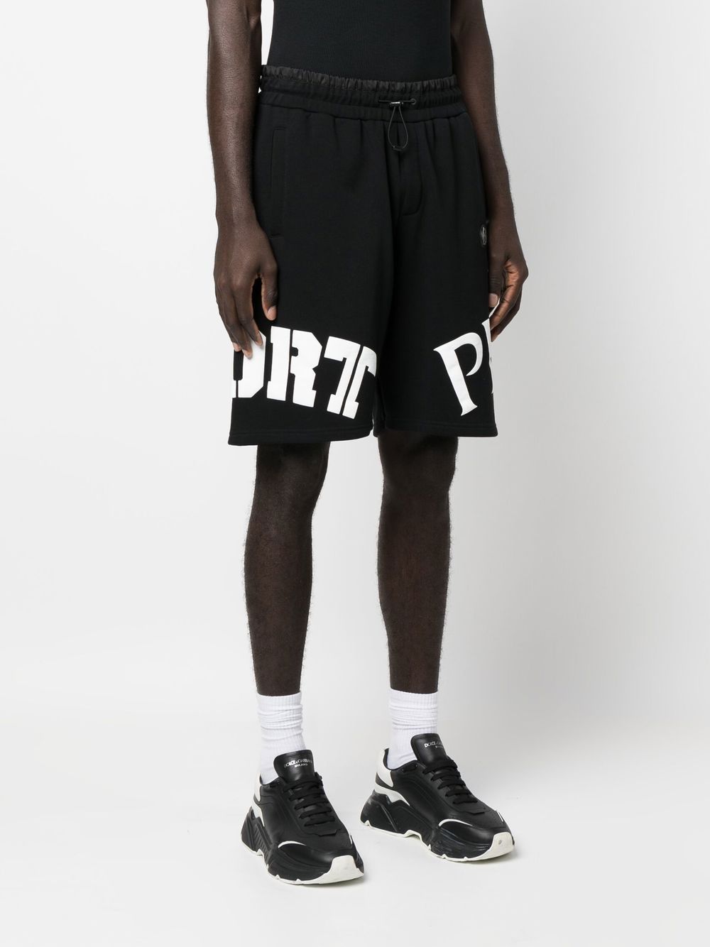 Shop Plein Sport Logo-print Track Shorts In Black