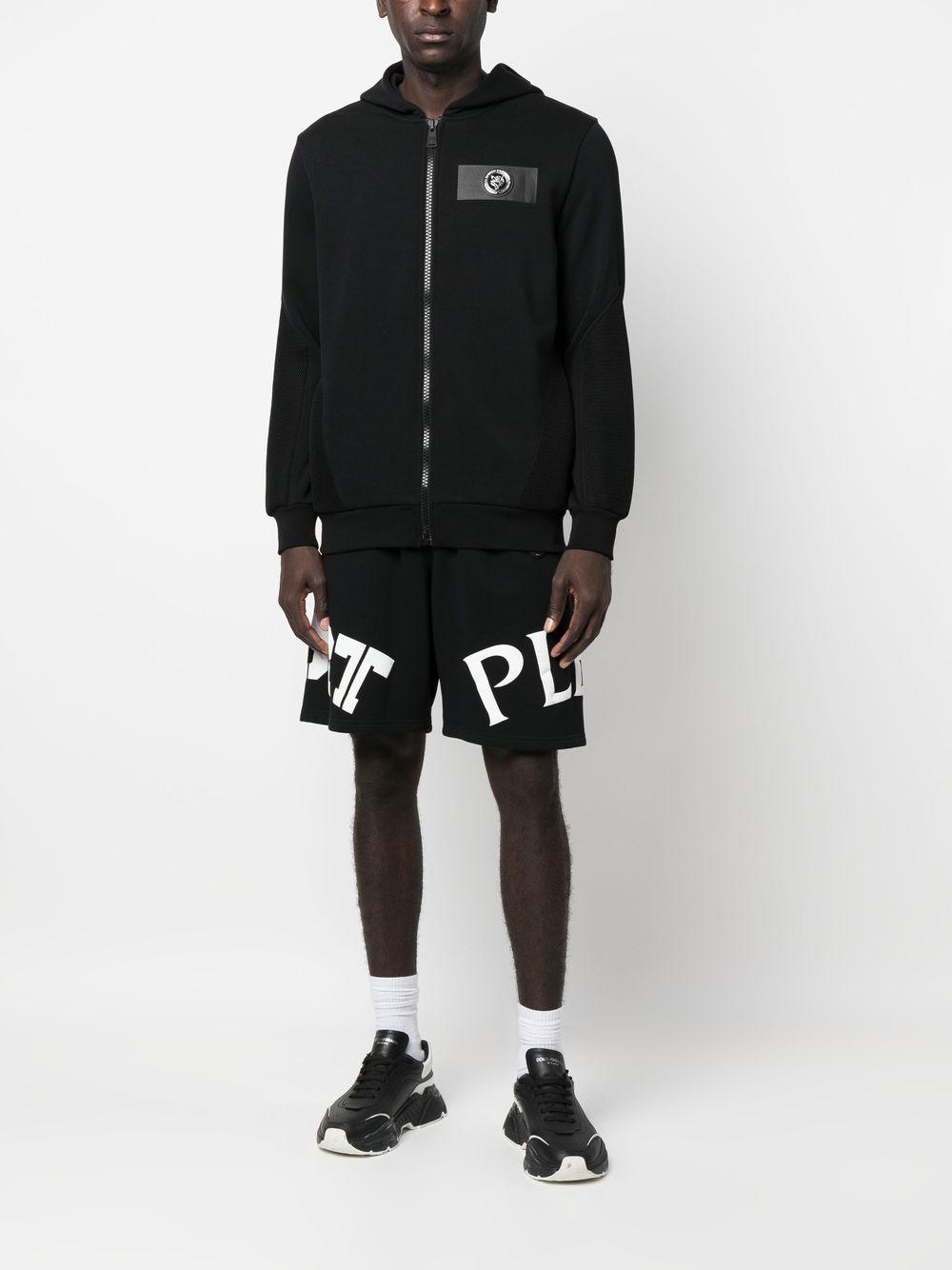 Shop Plein Sport Logo-print Track Shorts In Black