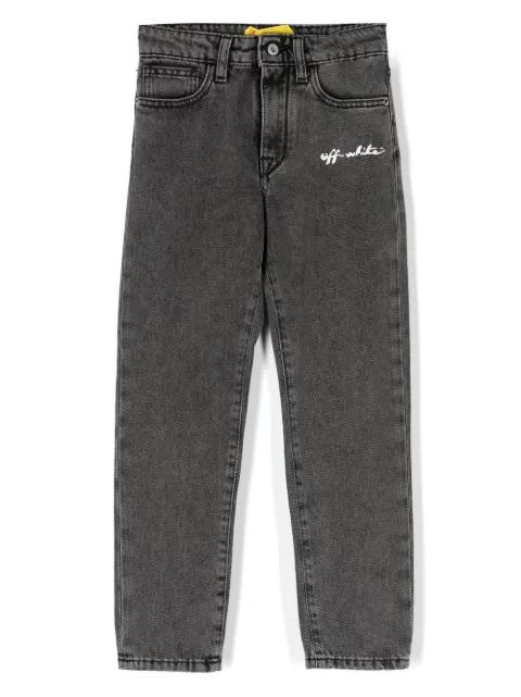 Off-White Kids jeans rectos con logo estampado