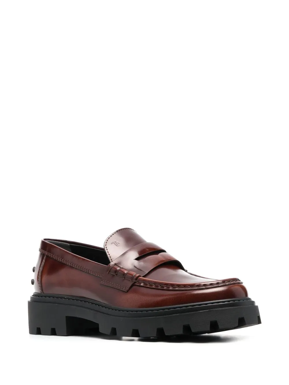 Shop Tod's Spike-stud Embellished Loafers In Brown