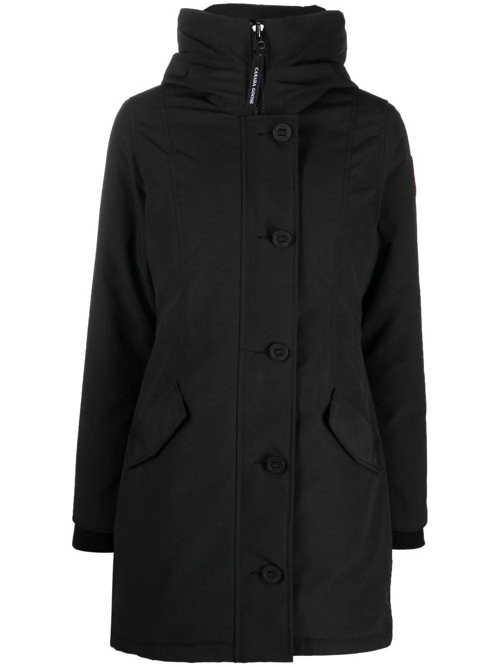 

Canada Goose logo-patch sleeve hooded coat - Negro