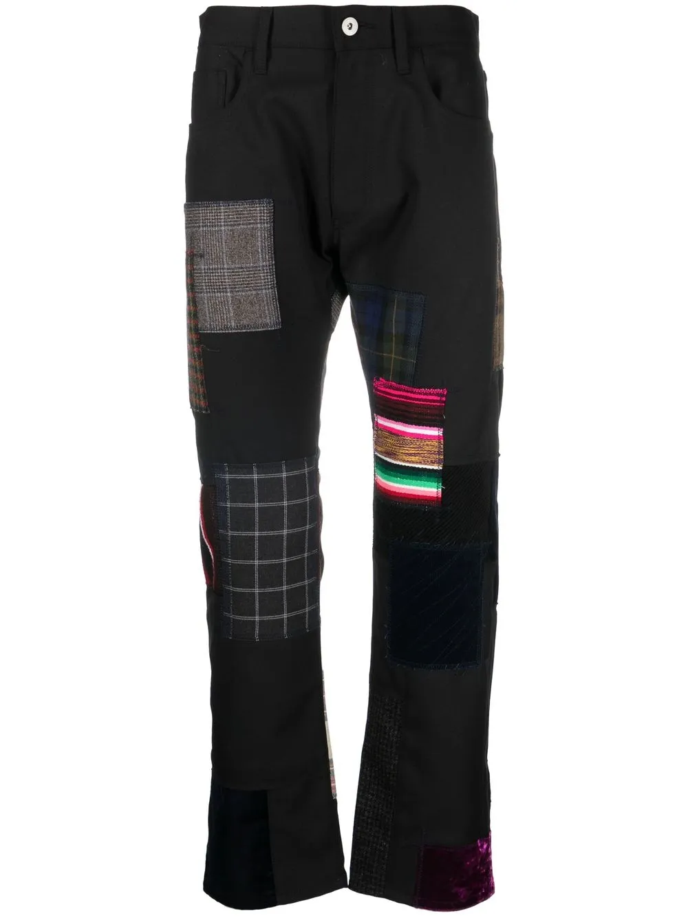 

Junya Watanabe MAN patchwork design straight-leg trousers - Black