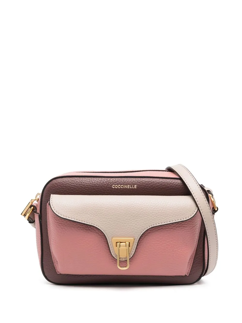 

Coccinelle foldover leather satchel bag - Pink