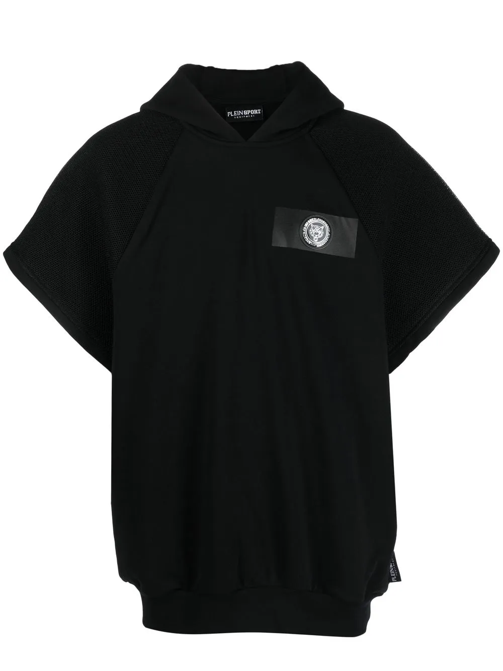 PLEIN SPORT LOGO-PRINT SHORT-SLEEVED HOODIE