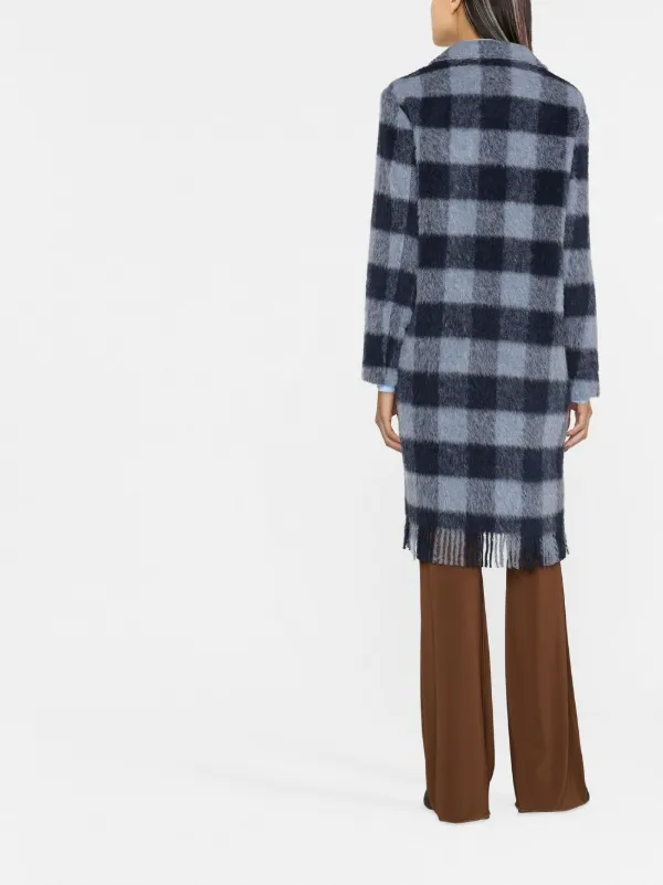 Woolrich Check Pattern Coat | Blue | FARFETCH