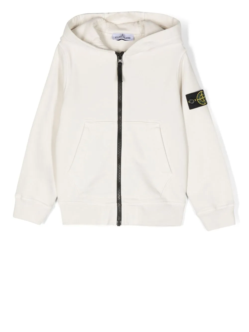 

Stone Island Junior hoodie con parche del logo y cierre - Neutro