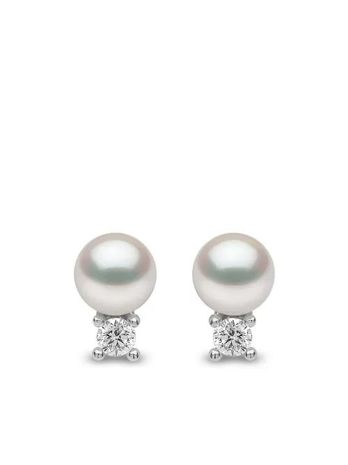 Puces d'oreilles Trend serties de diamants - Yoko London - Modalova