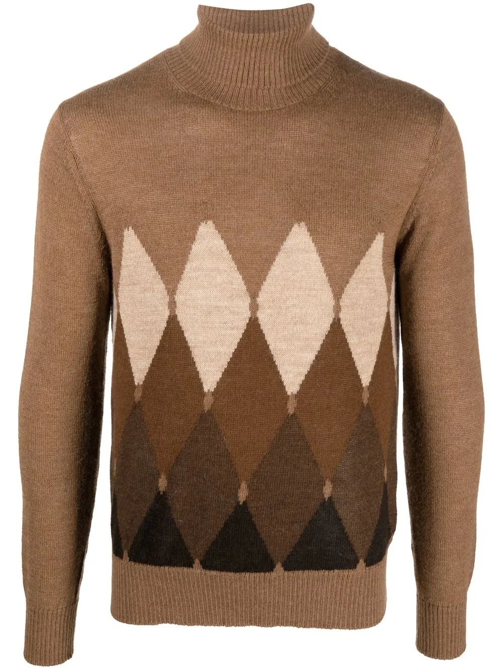 

Ballantyne argyle-knit roll-neck jumper - Brown