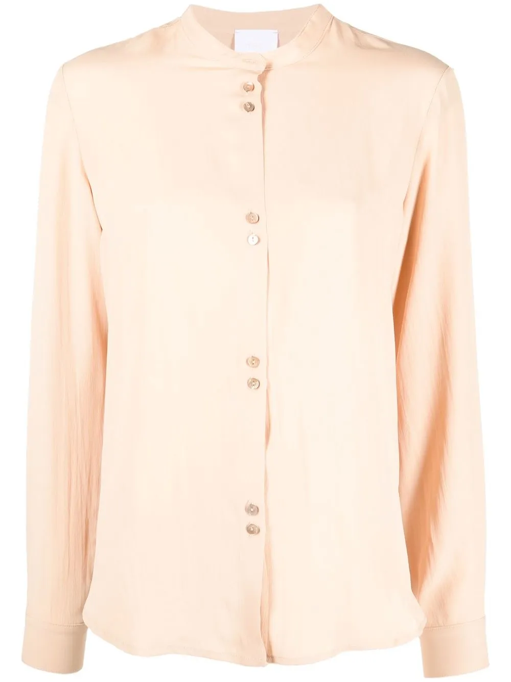 

Merci long-sleeve collarless shirt - Neutrals