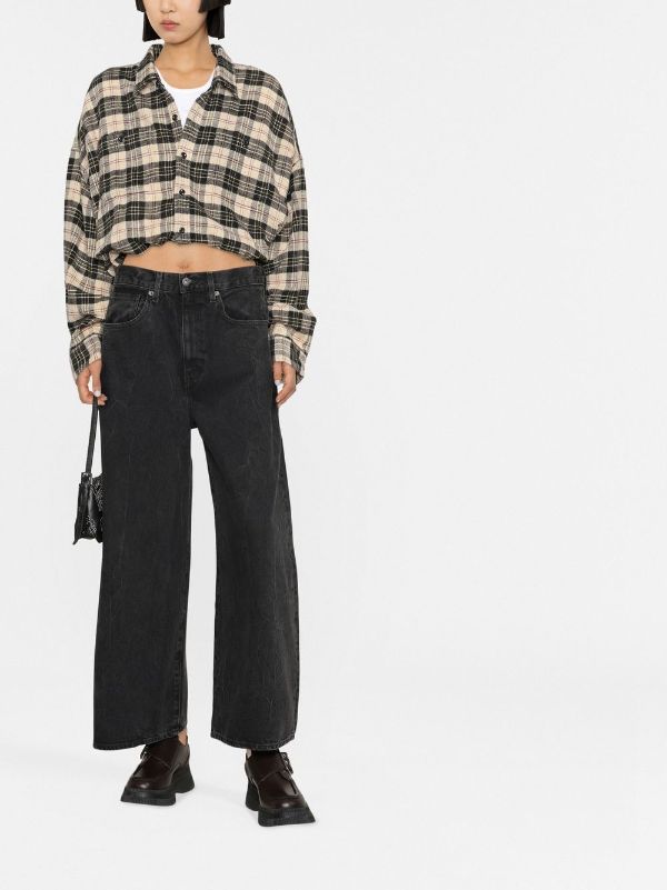 R13 Gathered Plaid Shirt Farfetch