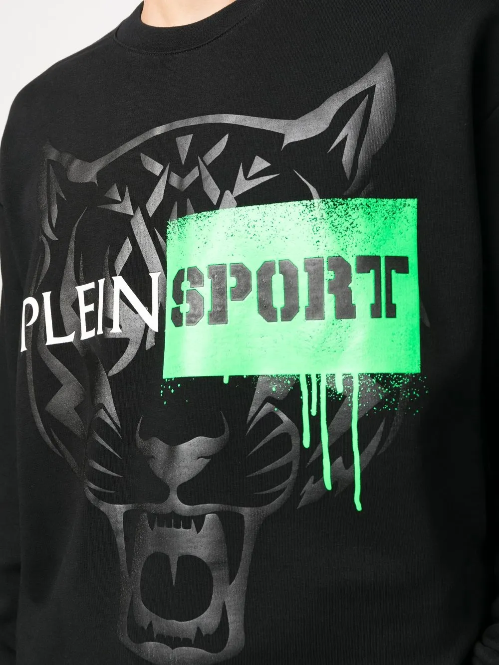 Plein Sport Sweater met tijgerprint Zwart